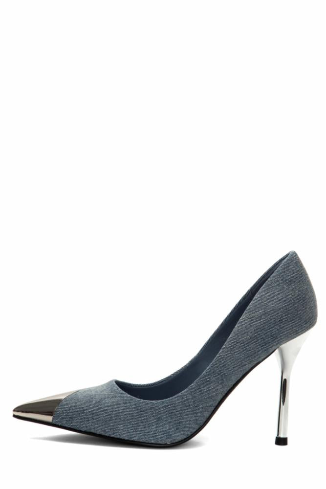 Jeffrey Campbell Women ARIES BLUE DENIM SILVER