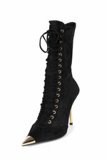 Jeffrey Campbell Women BRINGITON BLACK SUE GOLD FAUX SUE