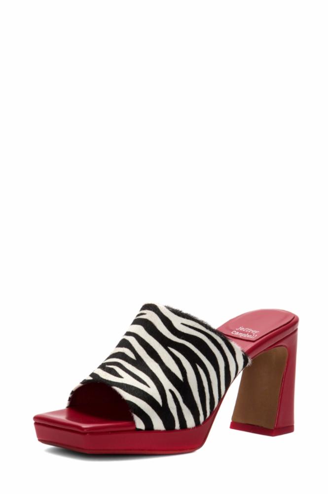 Jeffrey Campbell Women CAVIAR_F BLACK WHITE ZEBRA RED