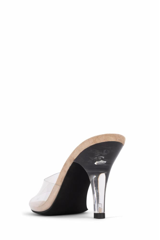 Jeffrey Campbell Women CENDRILLON NUDE SUEDE CLEAR