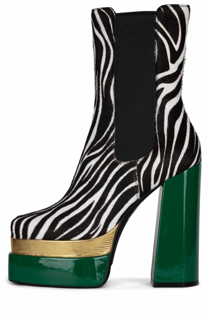 Jeffrey Campbell Women DANCE_Q_F ZEBRA GREEN MTLI COW  LEA