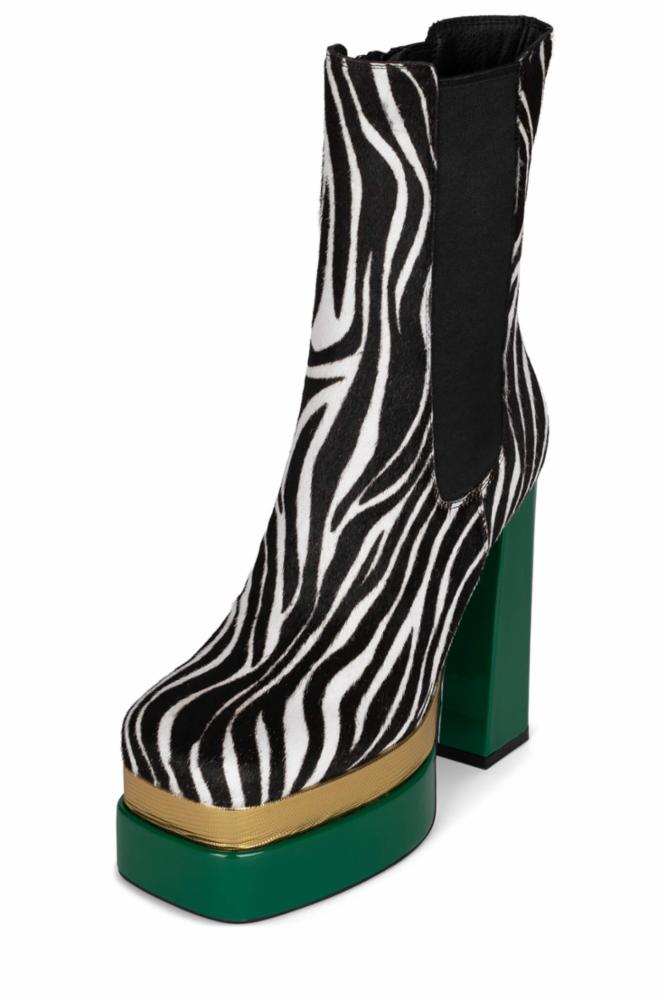 Jeffrey Campbell Women DANCE_Q_F ZEBRA GREEN MTLI COW  LEA