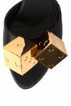 Jeffrey Campbell Women DICE BLACK SATIN GOLD