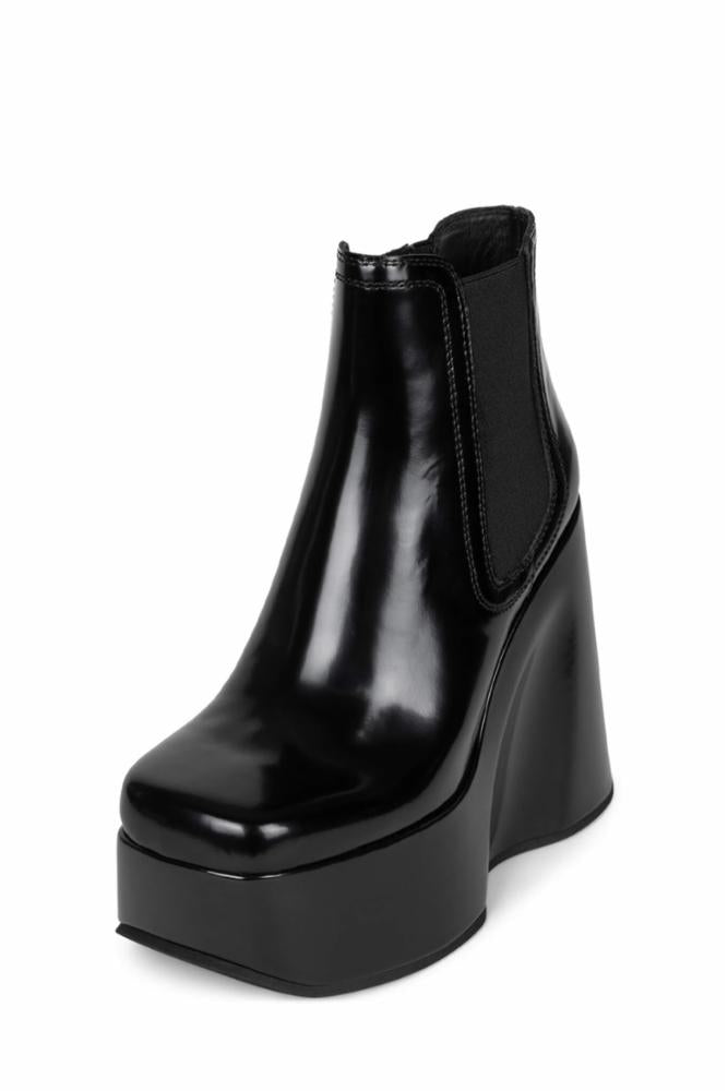 Jeffrey Campbell Women HYPED BLACK BOX COW  LEA