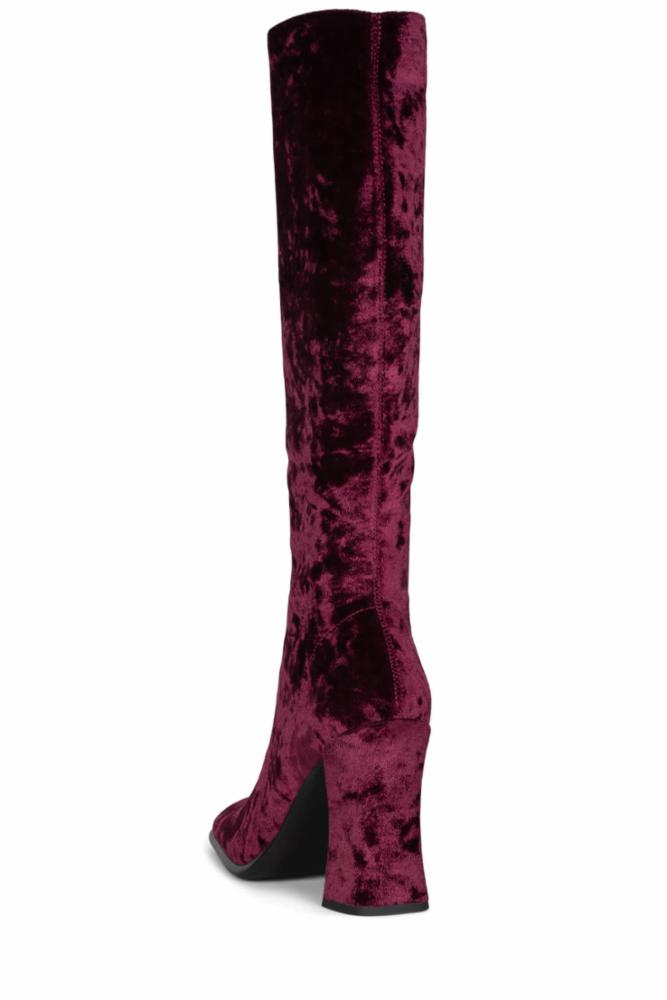 Jeffrey Campbell Women NAISSANCE WINE CRUSHED VELVET FAUX SUE