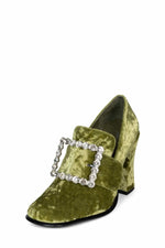 Jeffrey Campbell Women NOSTALGIA GREEN CRUSHED VELVET SILVER