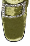 Jeffrey Campbell Women NOSTALGIA GREEN CRUSHED VELVET SILVER