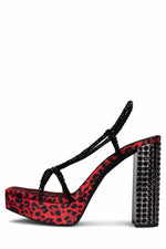 Jeffrey Campbell Women NUITE RED CHEETAH PEWTER FABRIC