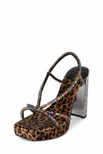 Jeffrey Campbell Women NUITE TAN CHEETAH MTLI FABRIC