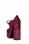 Jeffrey Campbell Women YARA RED CRUSHED VELVET FABRIC